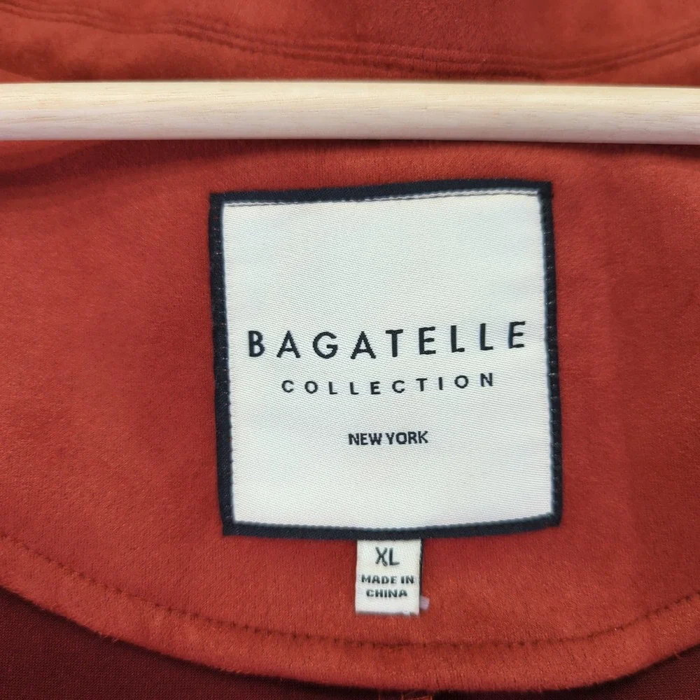 BAGATELLE Women's Rust Red Faux‎ Suede Zip Front Jacket XL Casual - Picture 3 of 10